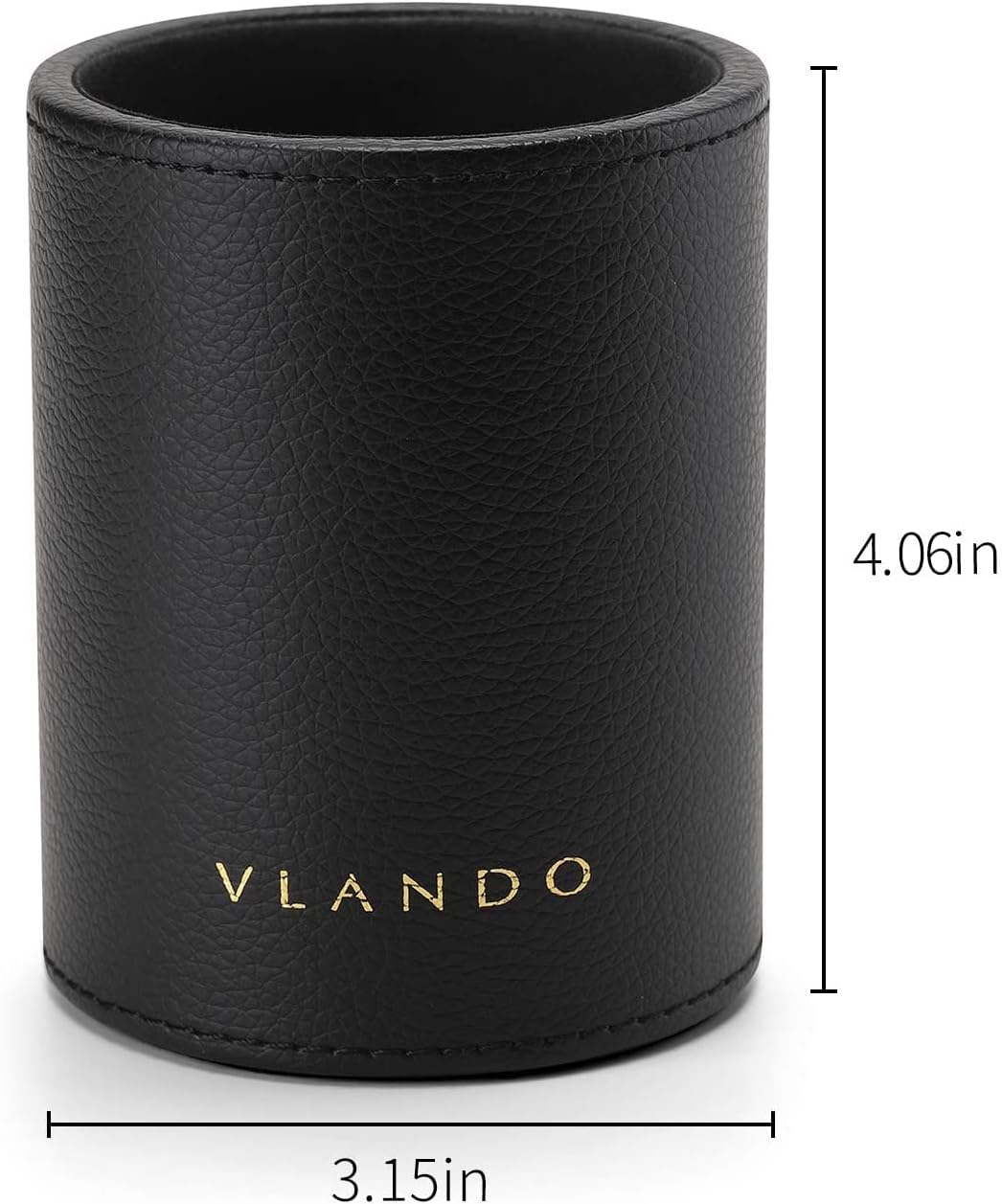 Vlando Office Desk Organizer Leather Desktop Organizer Caddy with Drawer for Storing Desktop Supplies and Accessories (Black Set)