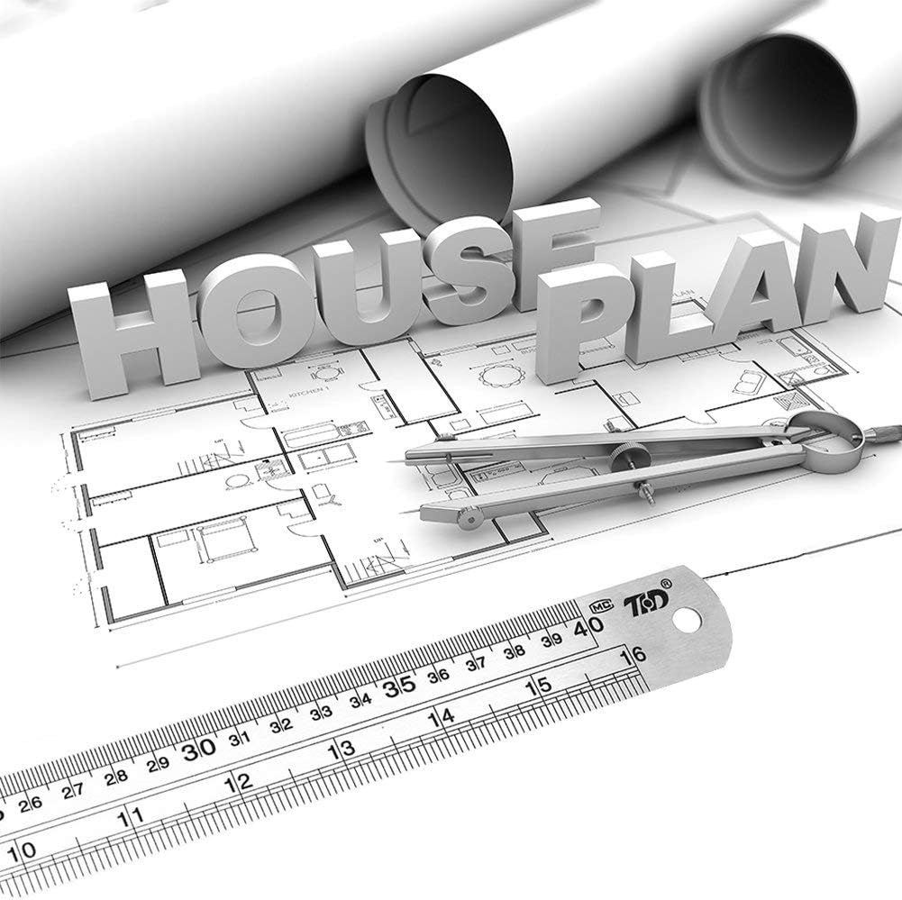 ZZTX Ruler Metal Straight Edge Stainless Steel Ruler 12 Inch Ruler Set Rulers Bulk 12 Pack