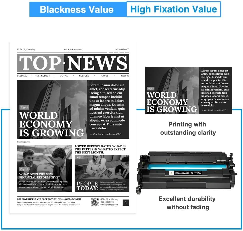 057 057H Black Toner Cartridge: Compatible Toner Cartridge Replacement for Canon 057 057H CRG-057 for ImageCLASS MF445dw MF448dw LBP226dw LBP227dw MF449dw MF445 Laser Printer Ink (Black, 1-Pack)