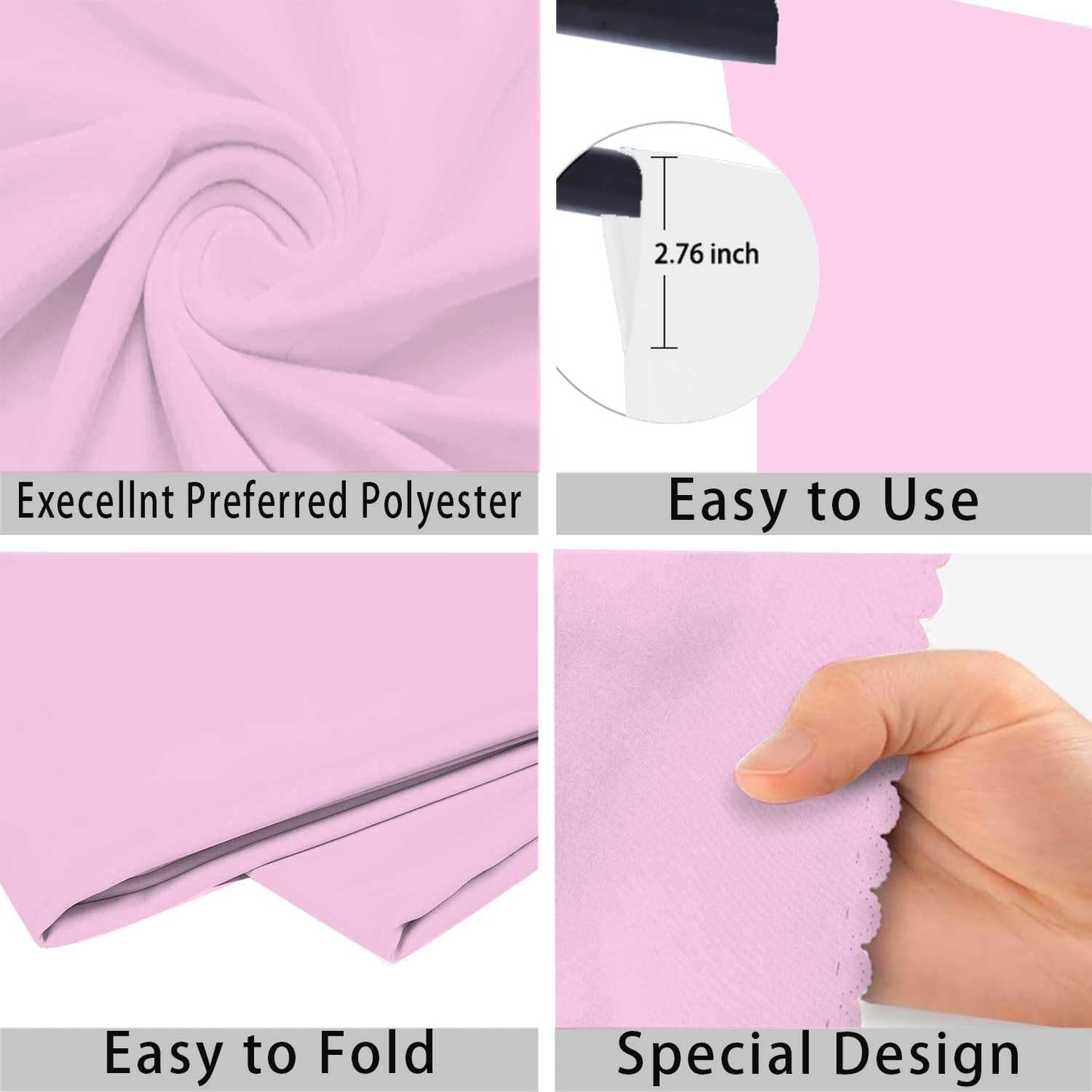 Pink Photo Backdrop for Photoshoot Pink Background for Photography Photo Backdrop Curtain for Party 10 x 10 FT