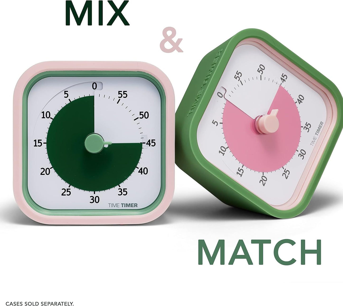 TIME TIMER Home MOD - 60 Minute Kids Visual Timer Home Edition - for Homeschool Supplies Study Tool, Timer for Kids Desk, Office Desk and Meetings with Silent Operation (Fern Green)