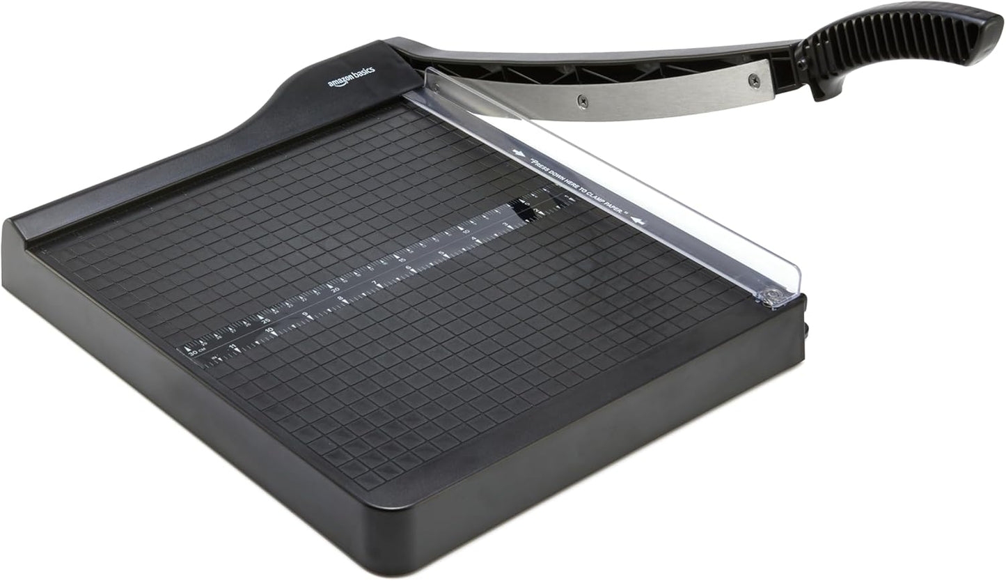 Amazon Basics Paper Trimmer Cutter for Office and Crafts, Heavy-Duty, Portable Paper Slicer, 12-Inch, 10-Sheet Cardstock