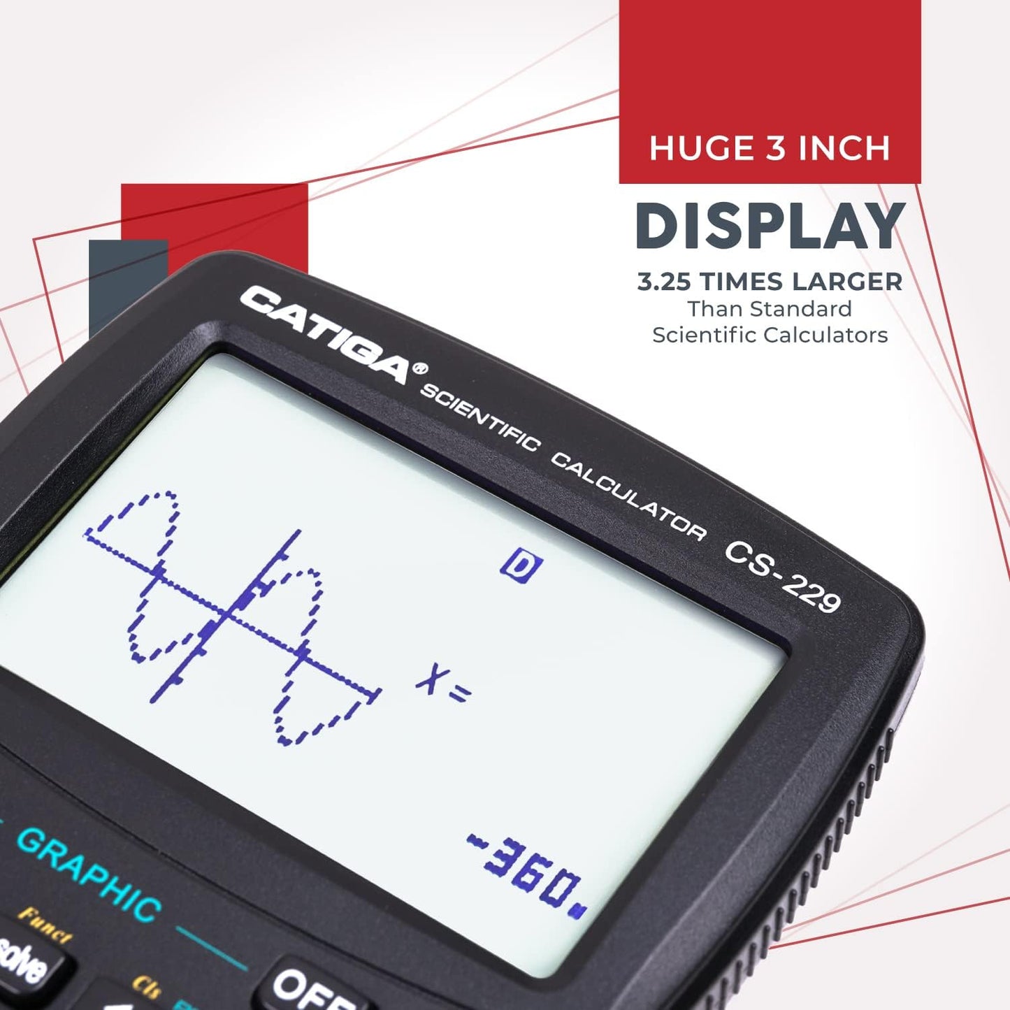 CATIGA Scientific Calculator with Graphic Functions, Multiple Modes with Intuitive User Interface for Beginners and Advanced Courses, High School or College, CS-229