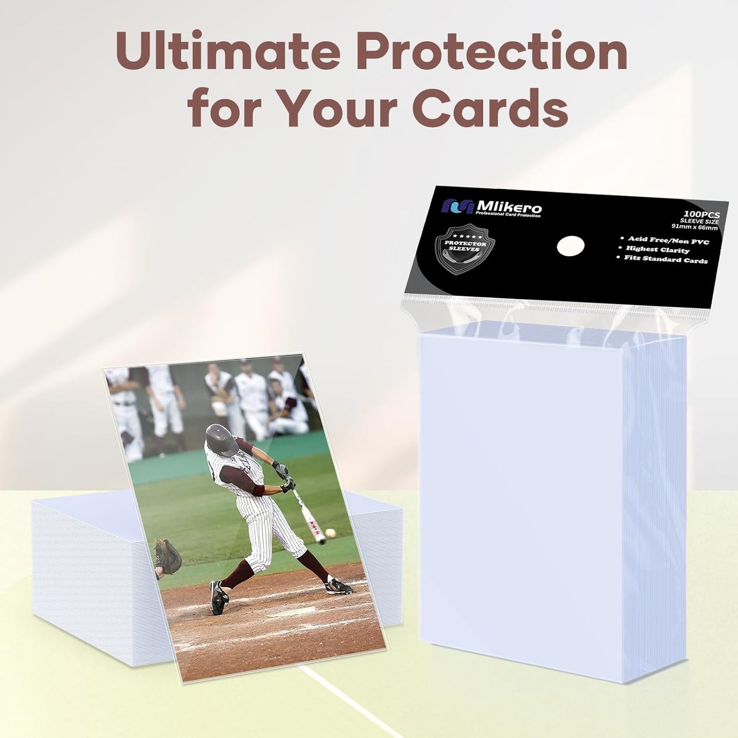 Mlikero 600 Count Card Sleeves, Clear Soft Trading Card Sleeves, Polypropylene (PP), Fit for MTG, TCG, Baseball, Football, Game Cards