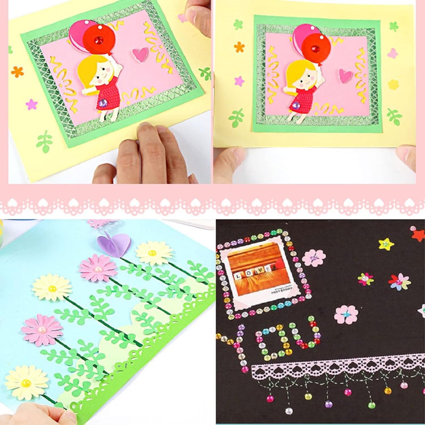 MIAO JIN 2PCS Craft Punch Hemming Big Tool Edge Paper Puncher Hand Scrapbooking Fancy Border Perforator Fancy Hole DIY Art scrapbooks, Gift Cards, Wedding Cards, Decorations