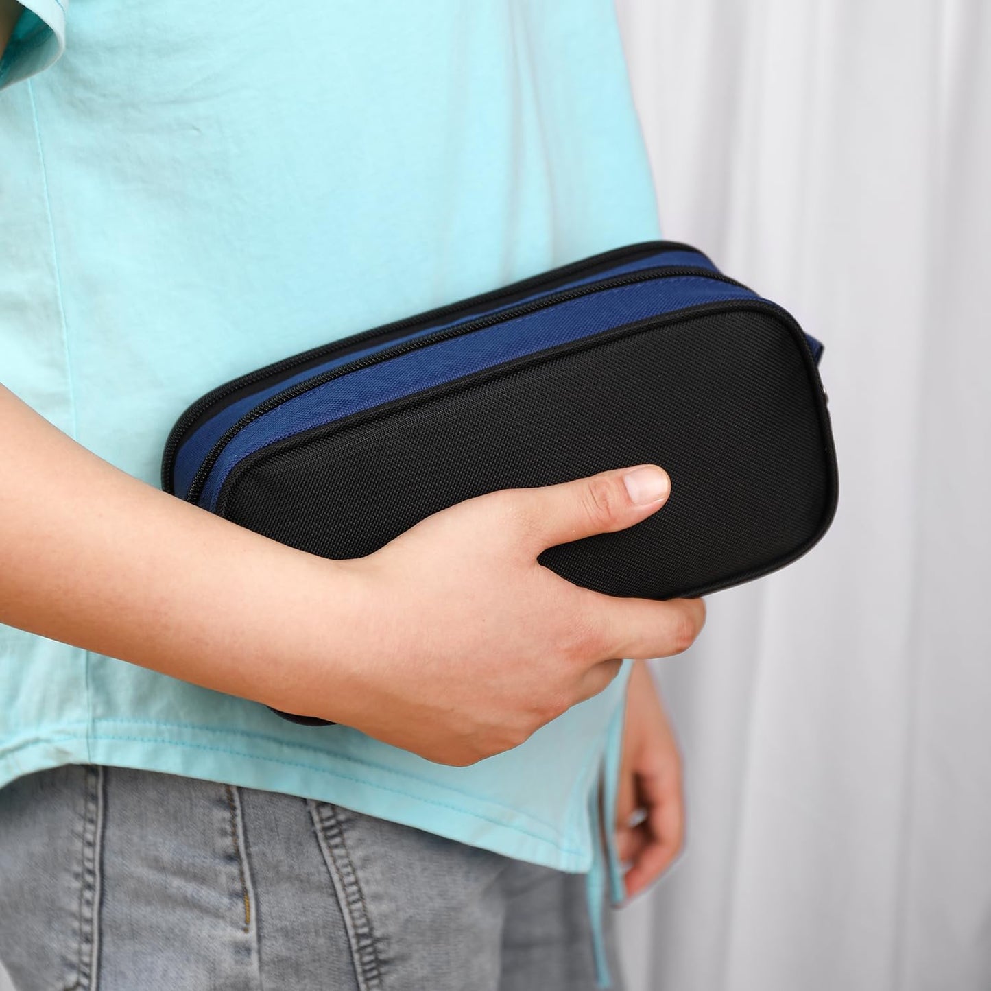 Large Capacity Pencil Case Multi-Slot Pencil Pouch Durable Pencil Box Portable Office Pen Bag with Zipper