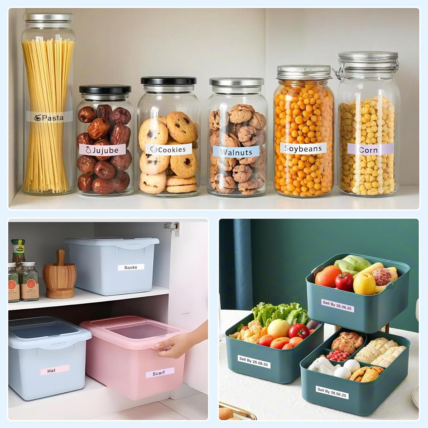 Compatible with Brother P Touch Colored Label Tape TZe 131 231 MQ531 MQP35 MQE35 Pastel Label Maker Tape Made for Brother P-Touch PT-D210 PT-D220 Label Maker, Clear/White/Purple/Pink/Blue