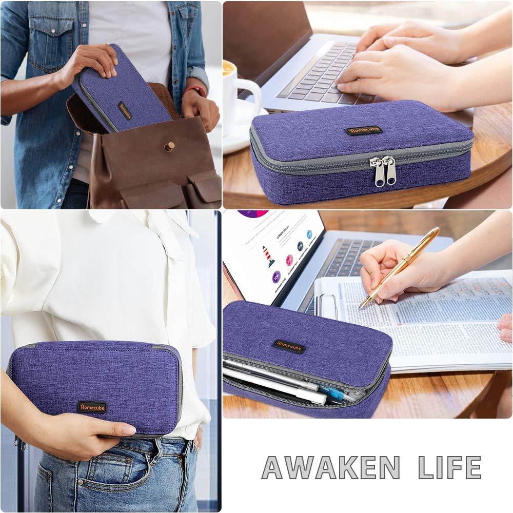 Homecube Big Capacity Pencil Case Oxford Cloth Bag Storage Pouch Marker Pen Pencil Cute Stationery Organizer Bag Holder with Zipper for Middle High School & Office Boy Girl Teen