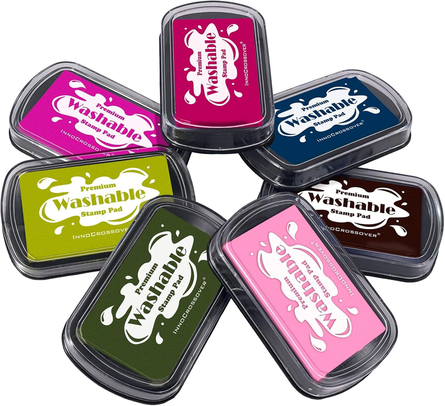 Washable Ink Pad, Stamps for Kids, Kids Crafts, Paw Print Kit, Baby Footprint Kit, Stamp Pads on Scrapbooking, Fingerprint Ink Pad, Easy to Wash Off Skin| Large | Safe Non-Toxic (Dark Olive)