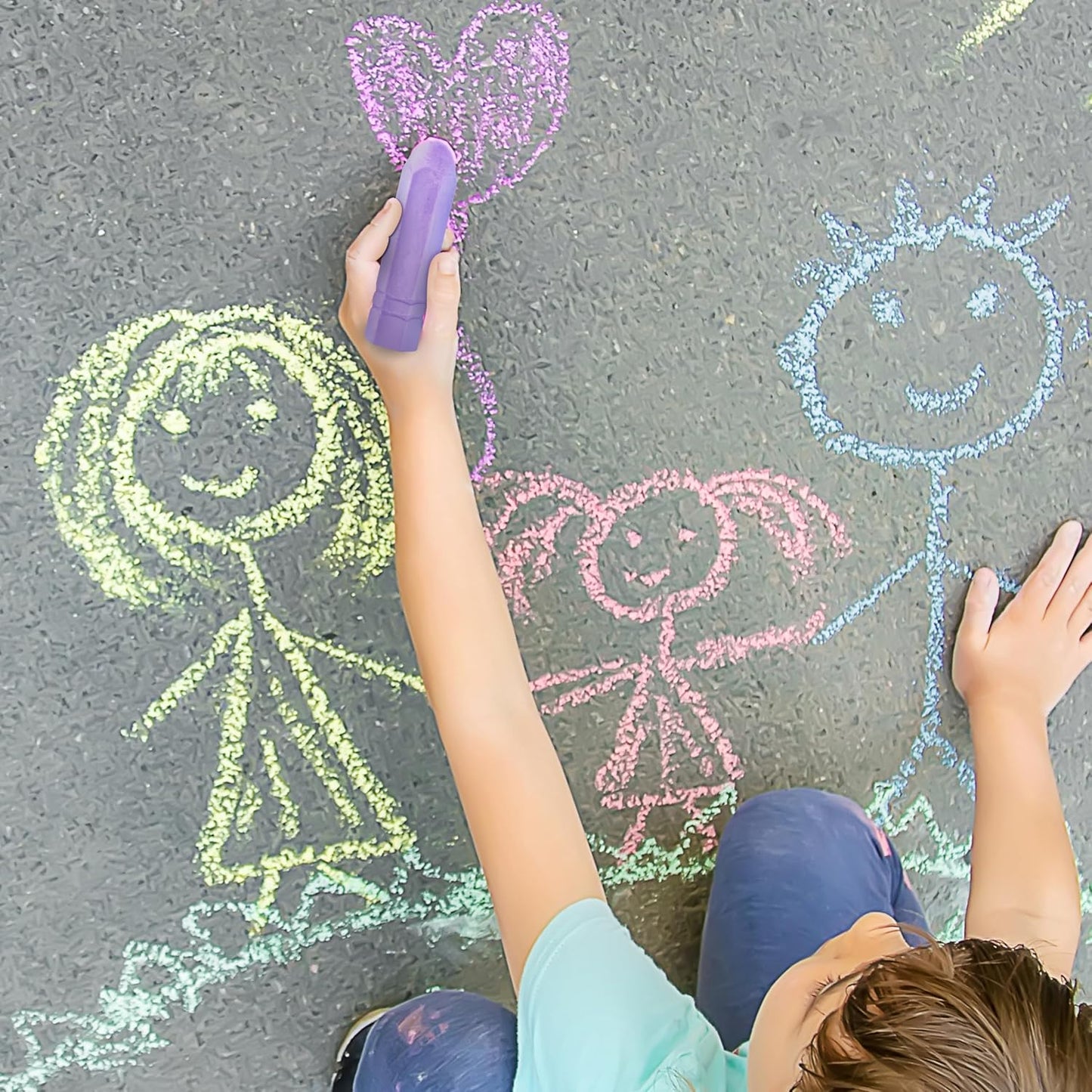 JOYIN 48 PCS Cone Shaped Washable Sidewalk Chalks Set, 12 Colors, Non-Toxic Jumbo Chalk Set for Art Play, Sidewalk Colored Outside Washable Set for Summer Outdoor Games and Chalkboard Drawing