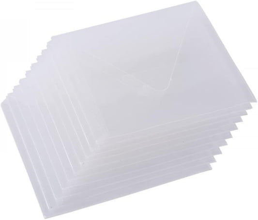 10 Pack Large Stamp & Die Storage Pockets Reusable Clear Plastic Seal Bags Storage Case for Cutting Dies Stencil Album Stamp Crafts Paper Card Craft Stamping Die Cuts Organizer Holder 4.75X4.75inch
