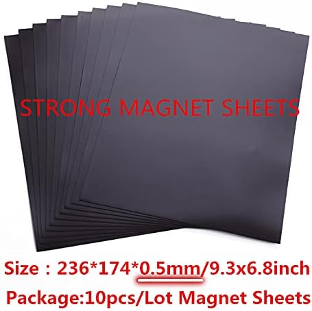 10 Pack 9.3x6.85inch Large Size Magnet Sheets for Dies Storage Magnetic Sheets for Crafts Non Adhesive for Metal Cutting Dies Storage Orangize Crafts Tool ScrapbookingFlexible Placement 0.5mmThickness