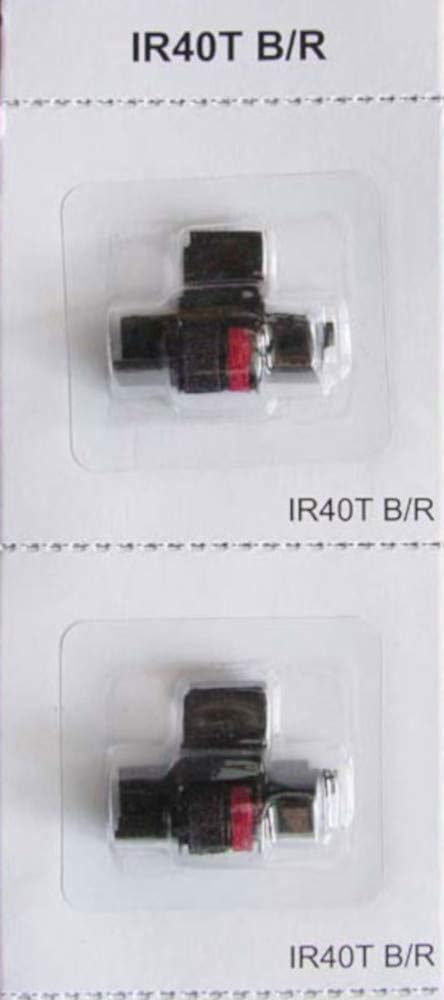 (2 Pack) Compatible/Replacement Canon P23-DH-V P23-DHV-3 P27-DH Calculator Ink Roller, Black/Red Ink Also Fits Casio HR-170RC HR-200RC HR-300RC Sharp EL-1750V EL-1801V Catiga CP30A CP90A and More