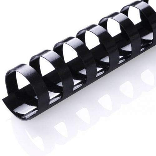 Plastic Comb Binding Spines, 5/8 Inch Diameter, Black, 120 Sheets, 100 Pack 13058