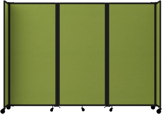Versare Room Divider 360 Portable Wall Partition | Folding Panels | Large Freestanding Divider | Locking Wheels | Temporary Room Separator