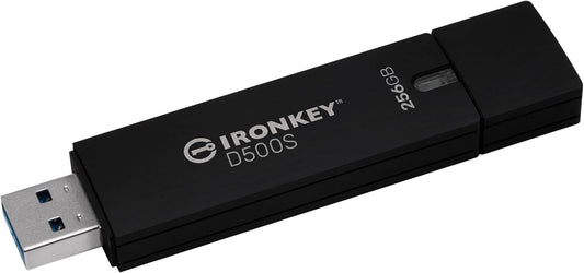 Kingston Ironkey D500S 256GB Encrypted Flash Drive | Dual Hidden Partition | FIPS 140-3 Level 3 | XTS-AES 256-bit | BadUSB and Brute Force Protection | Multi-Pin Option | IKD500S/256GB