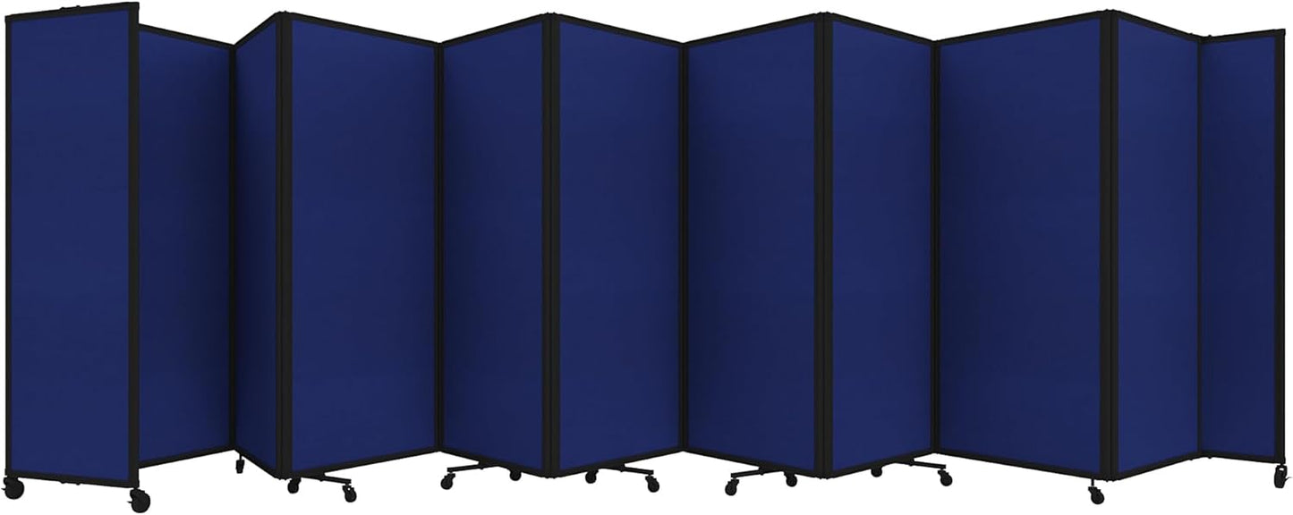 Versare Room Divider 360 Portable Wall Partition | Folding Panels | Large Freestanding Divider | Locking Wheels | Temporary Room Separator