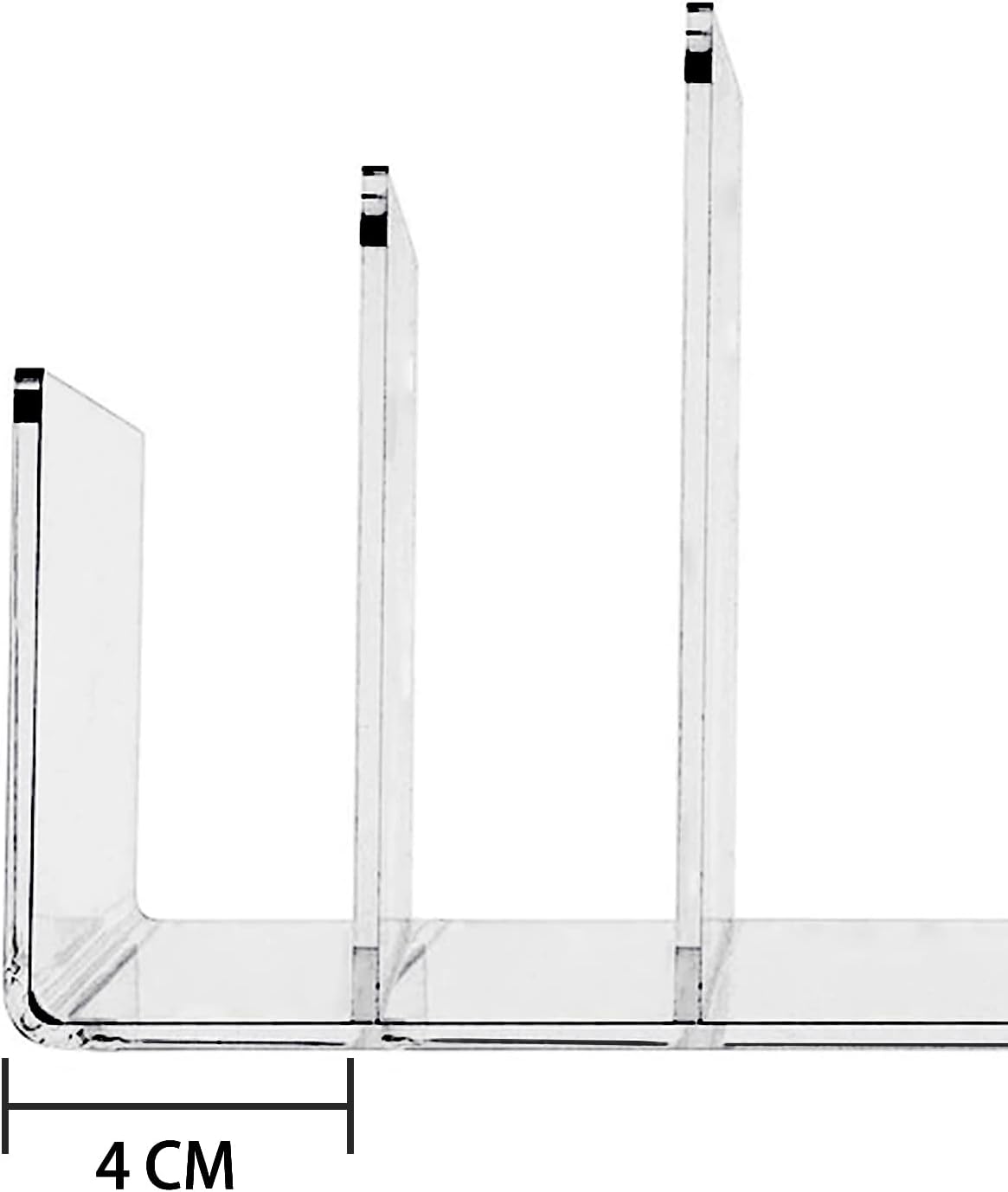 Acrylic Desk File Organizer 2 Pack, 4 Section Letter Organizer, Clear Folder Holder, Desktop File Holder for Document, Notebook and Newspaper, Clear Desk Storage Rack for Home and Office Use