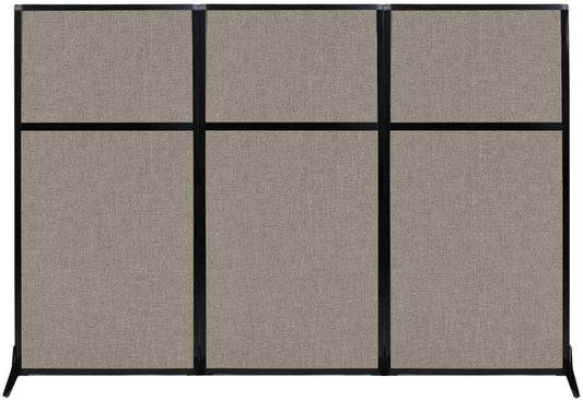 Versare Workstation Partition | Portable Wall Divider | Modern Office Cubicle | Free Standing Privacy Screen | Flexible Work Space | 99" x 70" Warm Pebble Fabric Panels