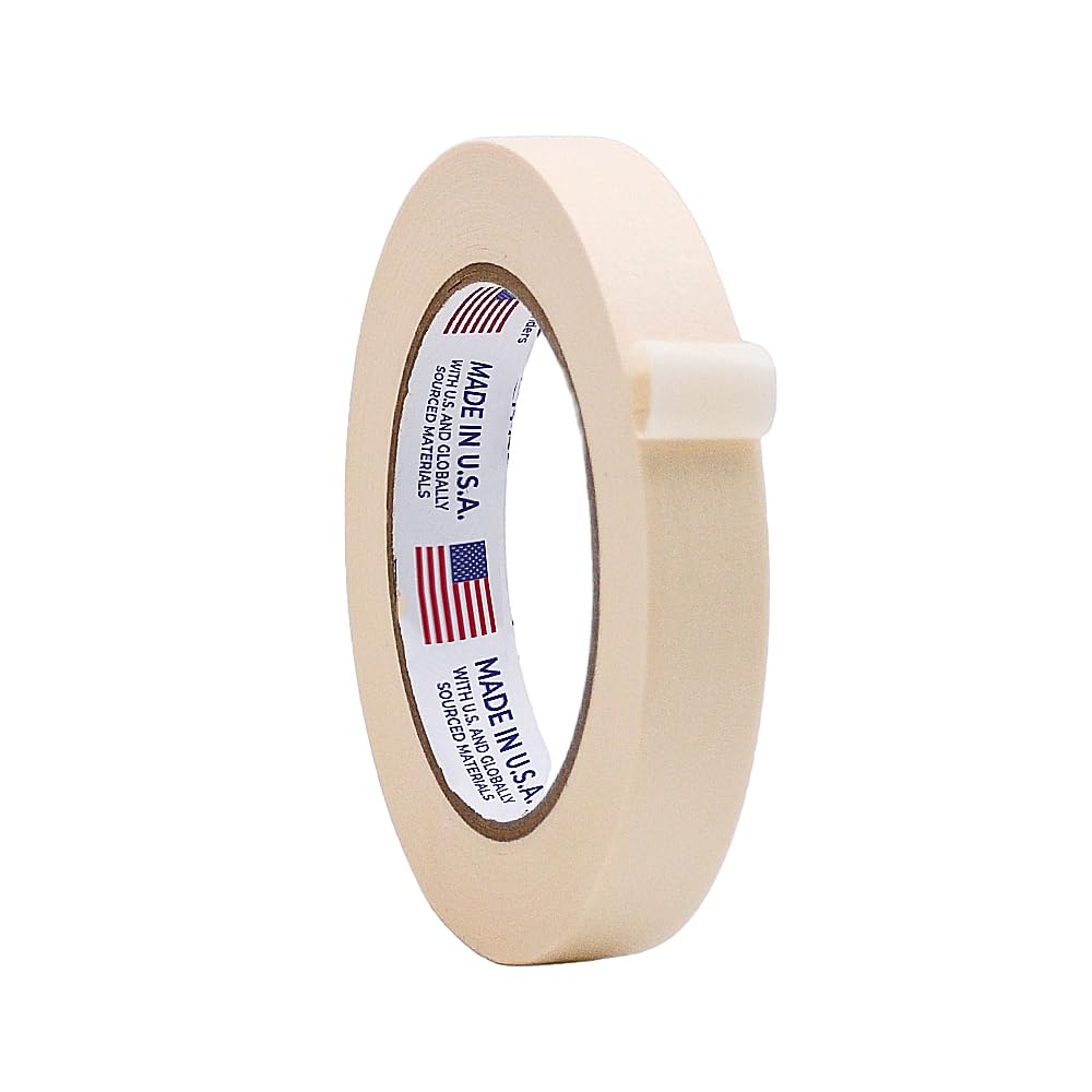 WOD MT5 Utility Grade Masking Tape, 3/4 inch x 60 yds. for Home or Office air-Dry Painting, Labeling, & Packing. Leaves no Residue