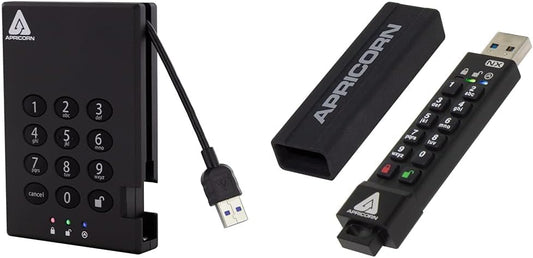 Apricorn 2TB Aegis Padlock USB 3.0 256-Bit AES XTS Hardware Encrypted & Aegis Secure Key 3 NX 64GB 256-bit Encrypted FIPS 140-2 Level 3 Validated Secure USB 3.0 Flash Drive, ASK3-NX-64GB, black