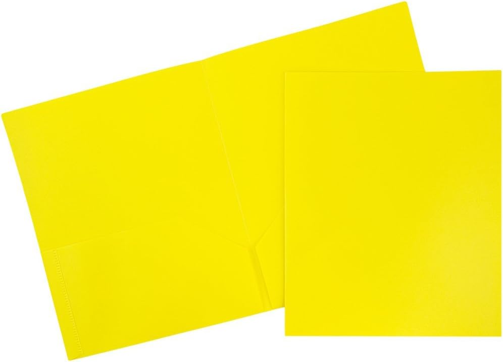 JAM PAPER Plastic 2 Pocket POP Folders - Durable School Folders - Assorted Fashion Colors - 6/Pack