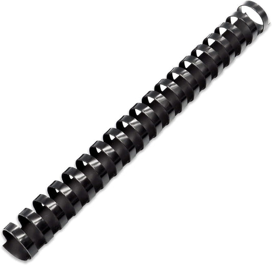 Binditek 50 Pack Plastic Binding Comb Spines, 1-1/8 Inch Diameter, 240 Sheet Capacity, 19 Ring, for Letter Size, Black, for Students and Coworkers