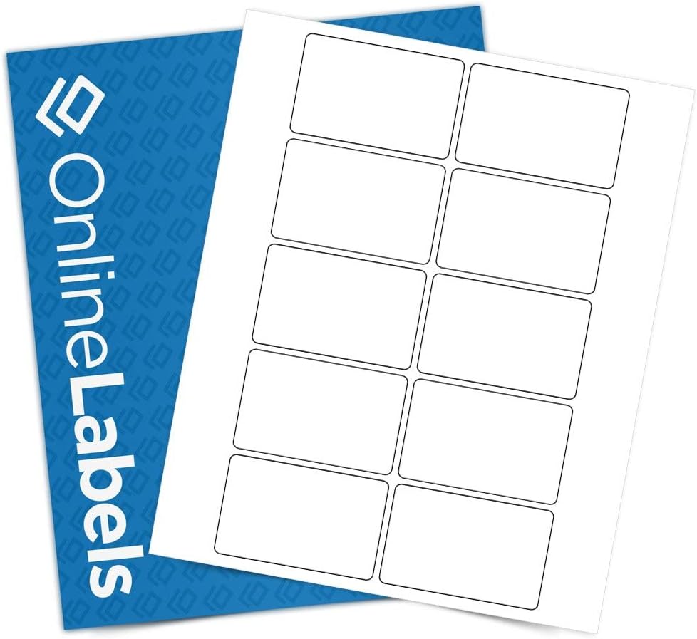 3 x 2 Rectangle Labels - Permanent, White Matte - Wax Melt, Soap, Address Labels - Pack of 5,000 Labels, 500 Sheets - Inkjet/Laser Printers - Online Labels