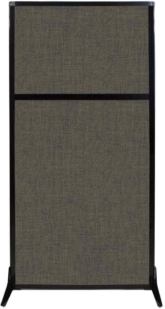 Versare Workstation Partition | Portable Wall Divider | Modern Office Cubicle | Free Standing Privacy Screen | Flexible Work Space | 33" x 70" Mocha Fabric Panels
