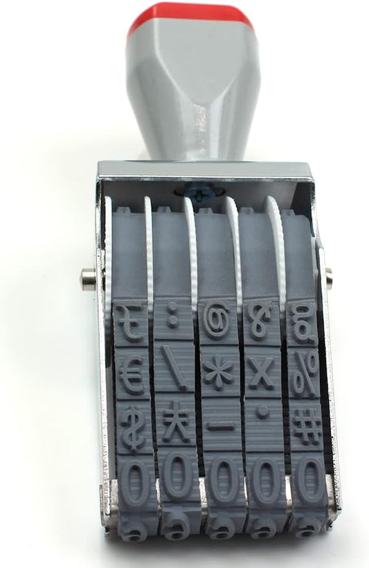 5 Digits Number Stamps,Roller Stamp Personalized Number Stamps 0-9 Symbol Rolling Wheel Stamp Multi-Function DIY Scrapbooking Ink Stamps