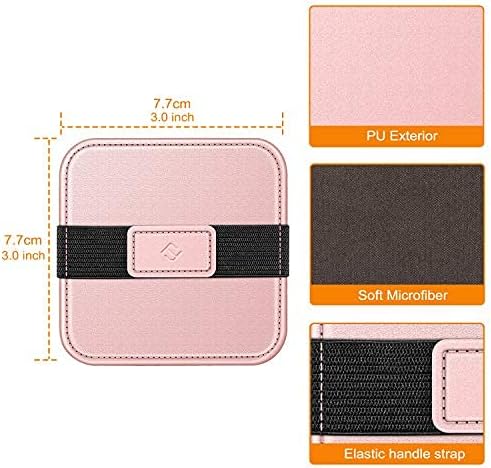 Fintie Screen Cleaning Pad, Soft Cloth Wipes Screen Cleaner with Elastic Strap for iPad, iPhone, MacBook, Tablets, Laptop, 4 Pack