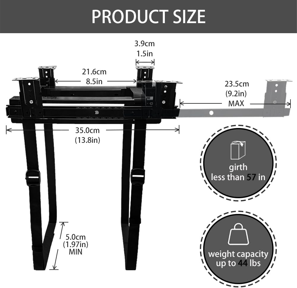 Under Desk Slide Out PC Mount with Anti-Scratch Sponge, Adjustable CPU Holder Bracket for Computer Tower (Black (Slide Access))