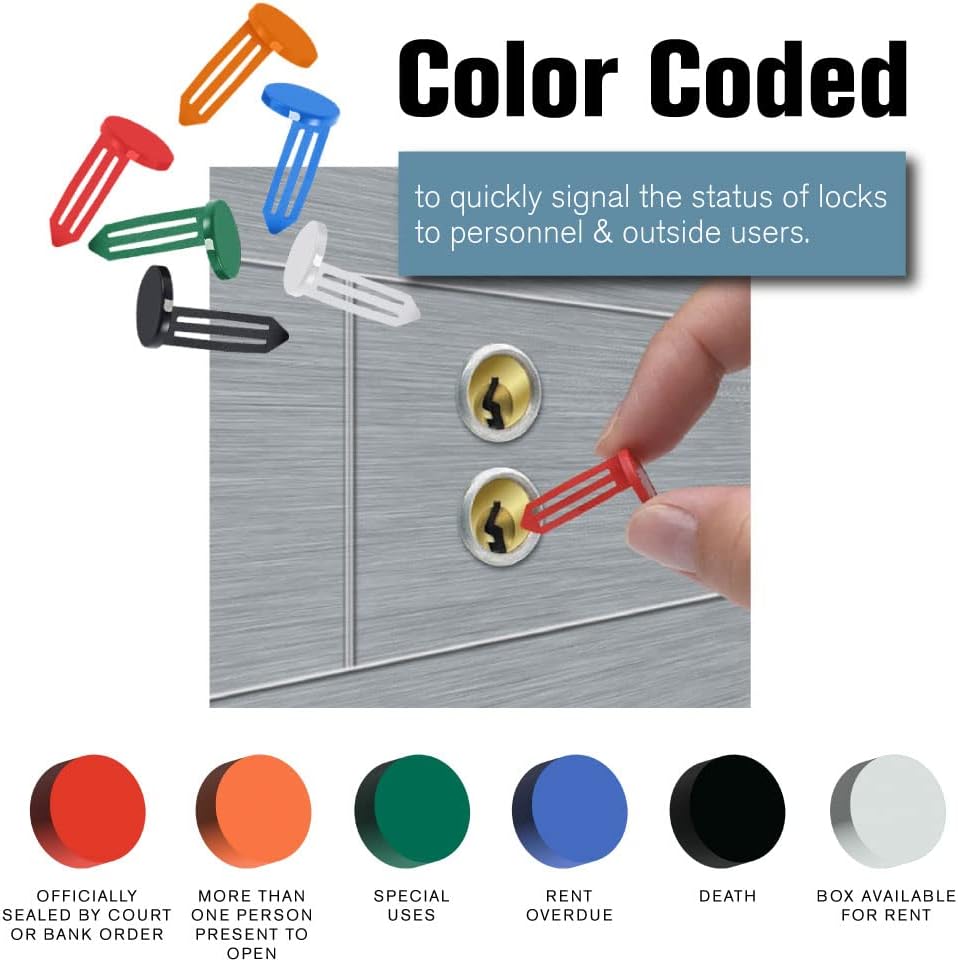 BankSupplies Keyhole Signals - Blue Rent Overdue Signal - Box of 25 - Non-Chip - Reusable & Long-Lasting - at-a-Glance Organization - Color Coded Plugs