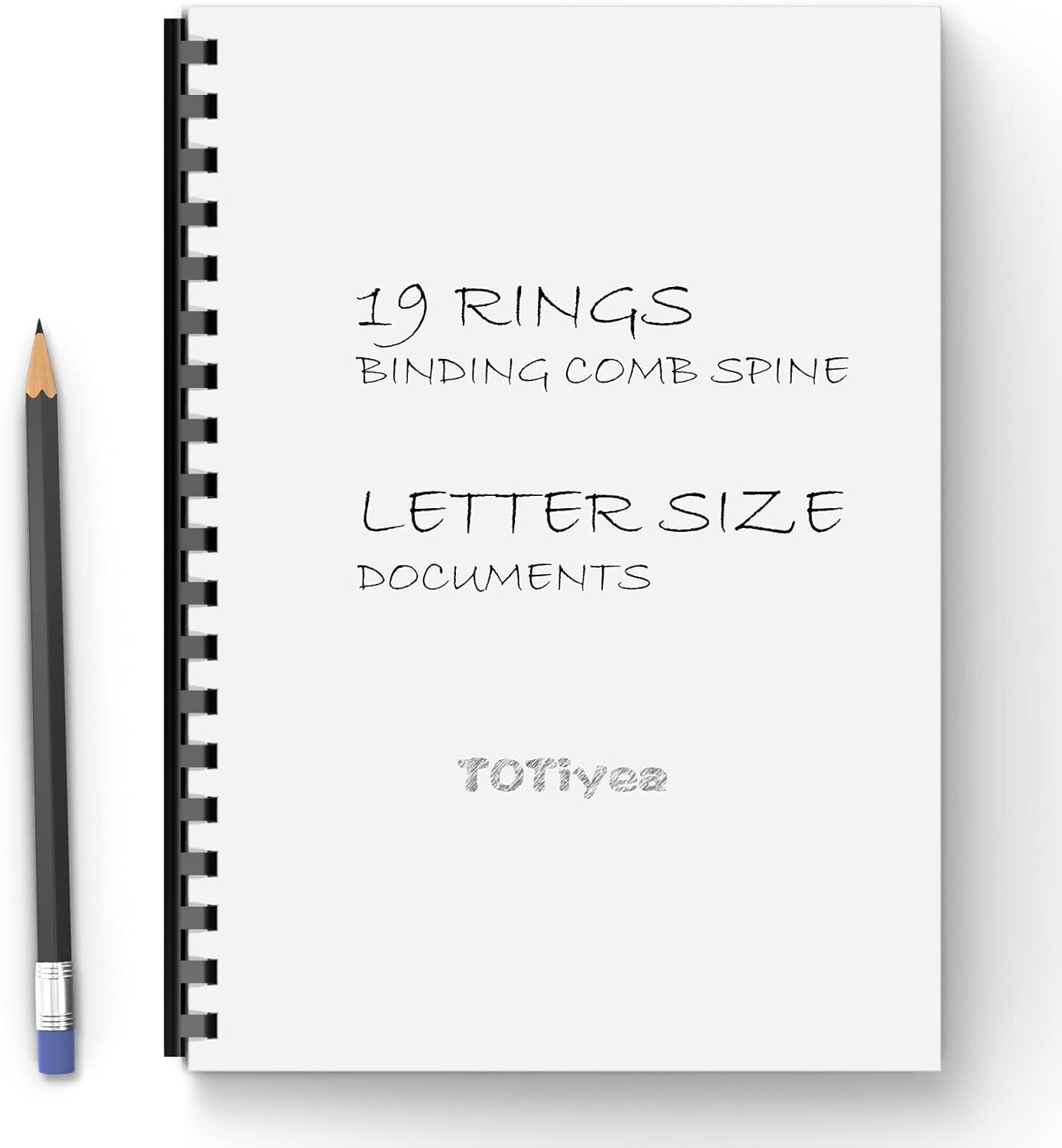 TOTiyea 50 Pack 19 Ring Plastic Binding Combs, 1-1/2 Inch Diameter, 320 Sheet Capacity, Letter Size, Black Comb Binding Spines