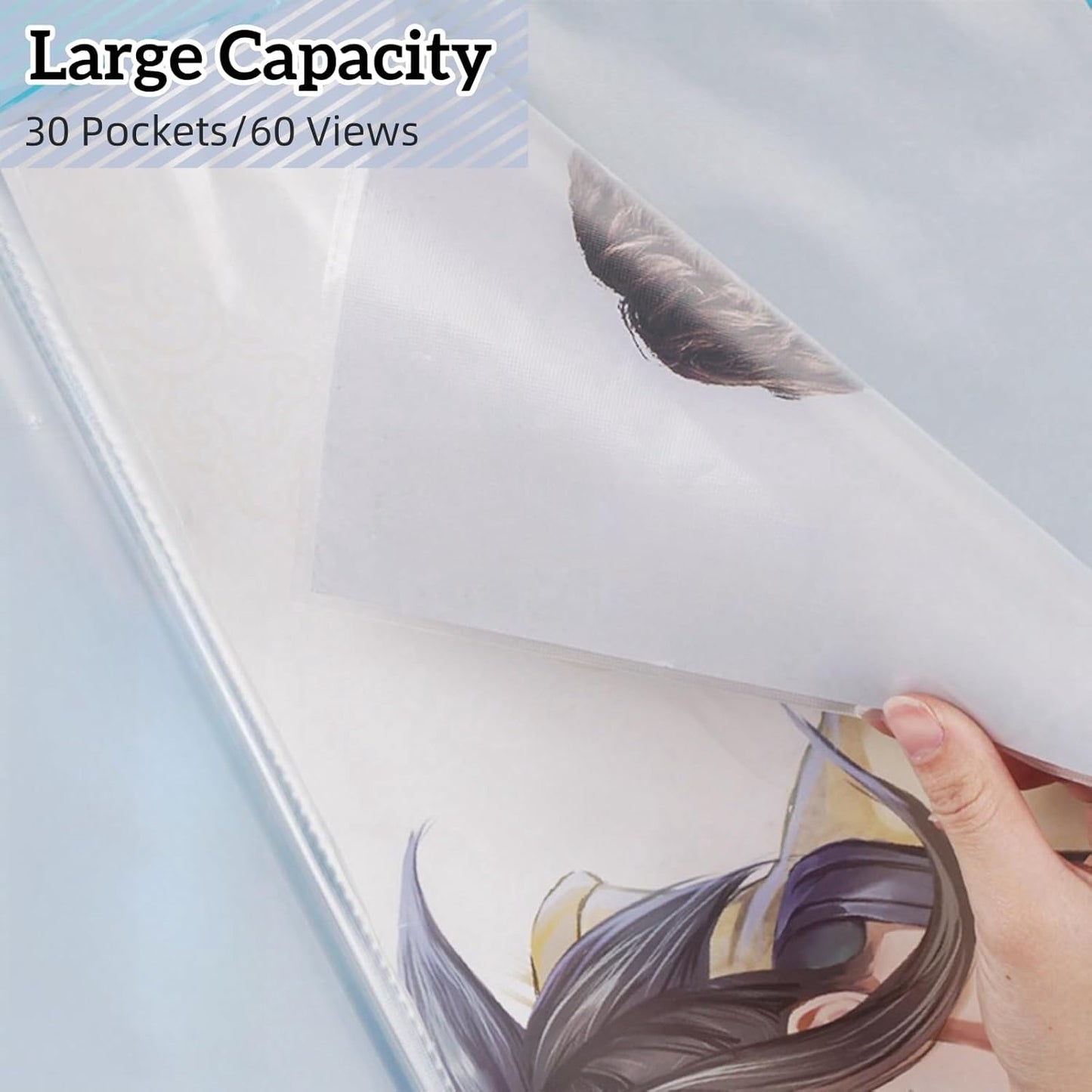 MOTEERLLU A2 Storage Book Suitable for 22x15 inches Diamond Paintings,Diamond Art Kit Storage Container with 30 Pocket Sleeves,Portfolio Folder for Artwork (Black)