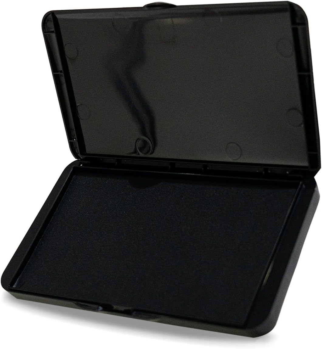 Large Ink Pad for Stamps, 6.14"×3.38" Stamp Pad, Ink Pad for Office, Notarization, and Rubber Stamps (Black