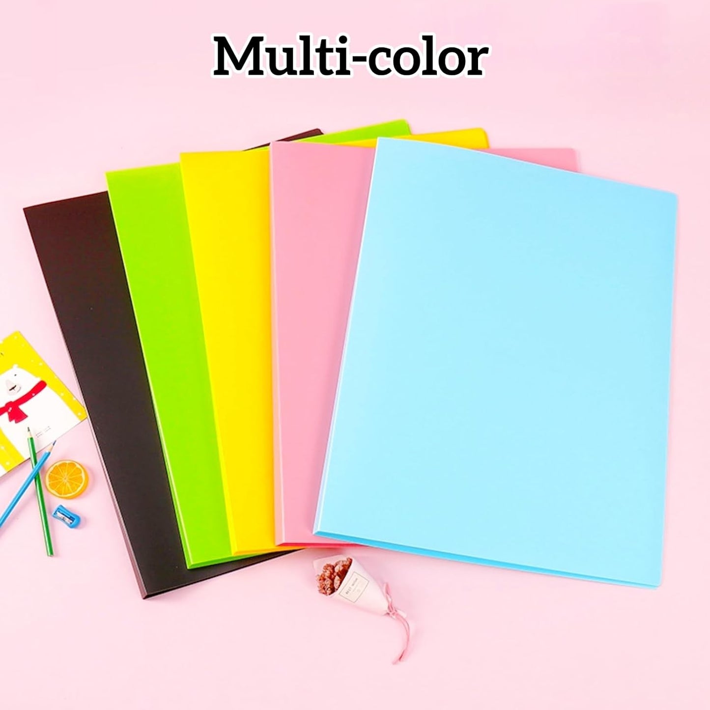 MOTEERLLU A2 Storage Book Suitable for 22x15 inches Diamond Paintings,Diamond Art Kit Storage Container with 30 Pocket Sleeves,Portfolio Folder for Artwork (Black)