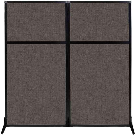 Versare Workstation Partition | Portable Wall Divider | Modern Office Cubicle | Free Standing Privacy Screen | Flexible Work Space | 66" x 70" Mocha Fabric Panels