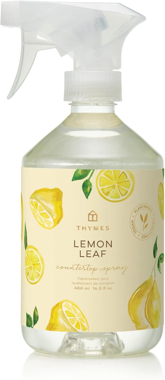 Thymes Countertop Spray - Counter Cleaner Spray - Household Cleaning Supplies (Lemon Leaf, 16.5 fl oz)