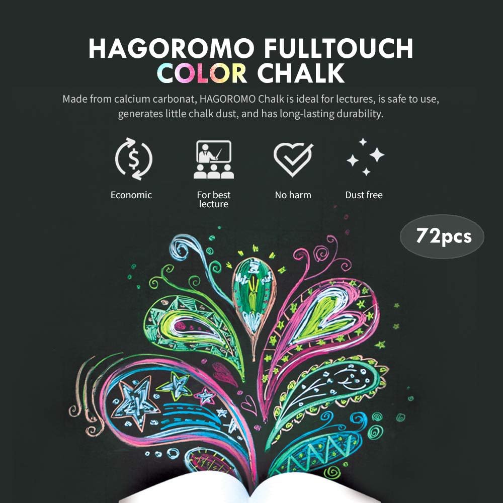 Hagoromo Fulltouch Color Chalk 1 Box [72 Pcs/Green]