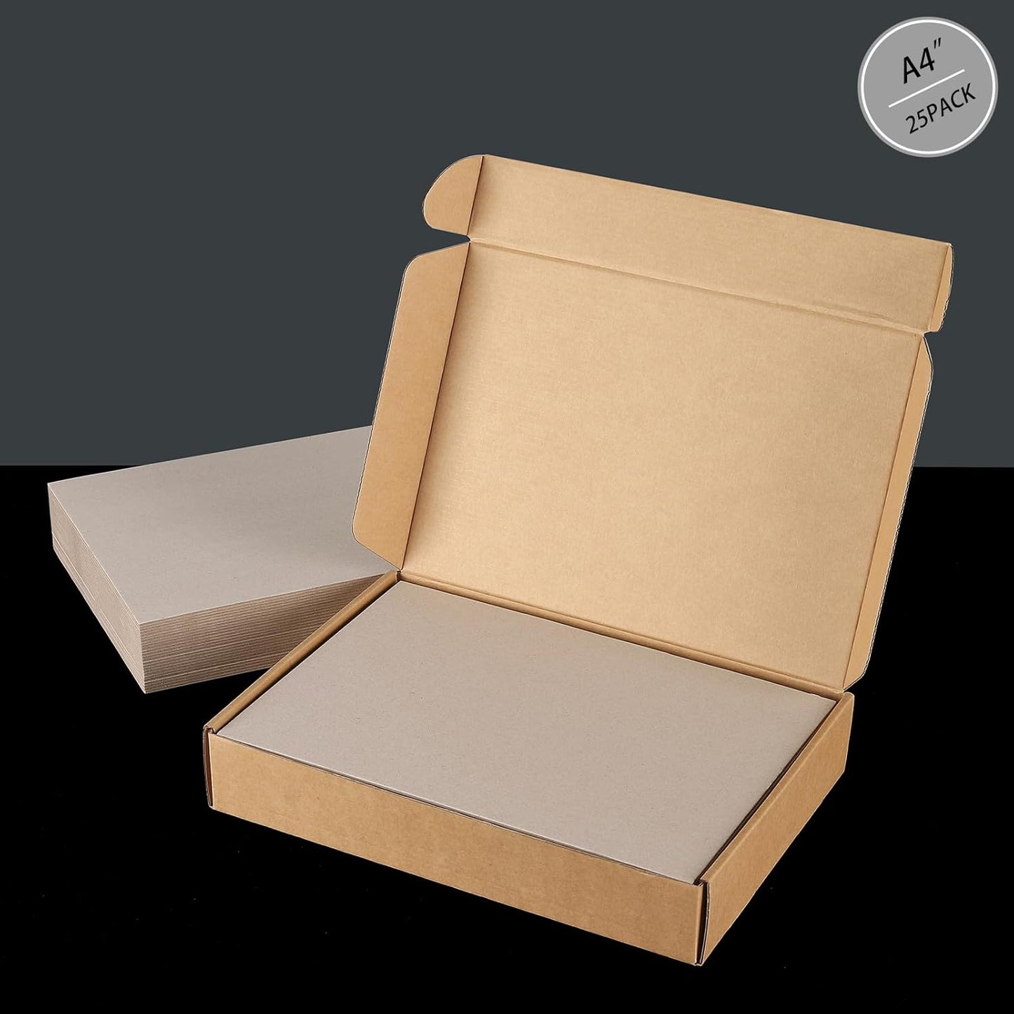 25 Pcs Book Board, Binder Board, Cover Board, Heavy Duty Chipboard for Book Binding, DIY Cardboard (Gray, A4 80PT)