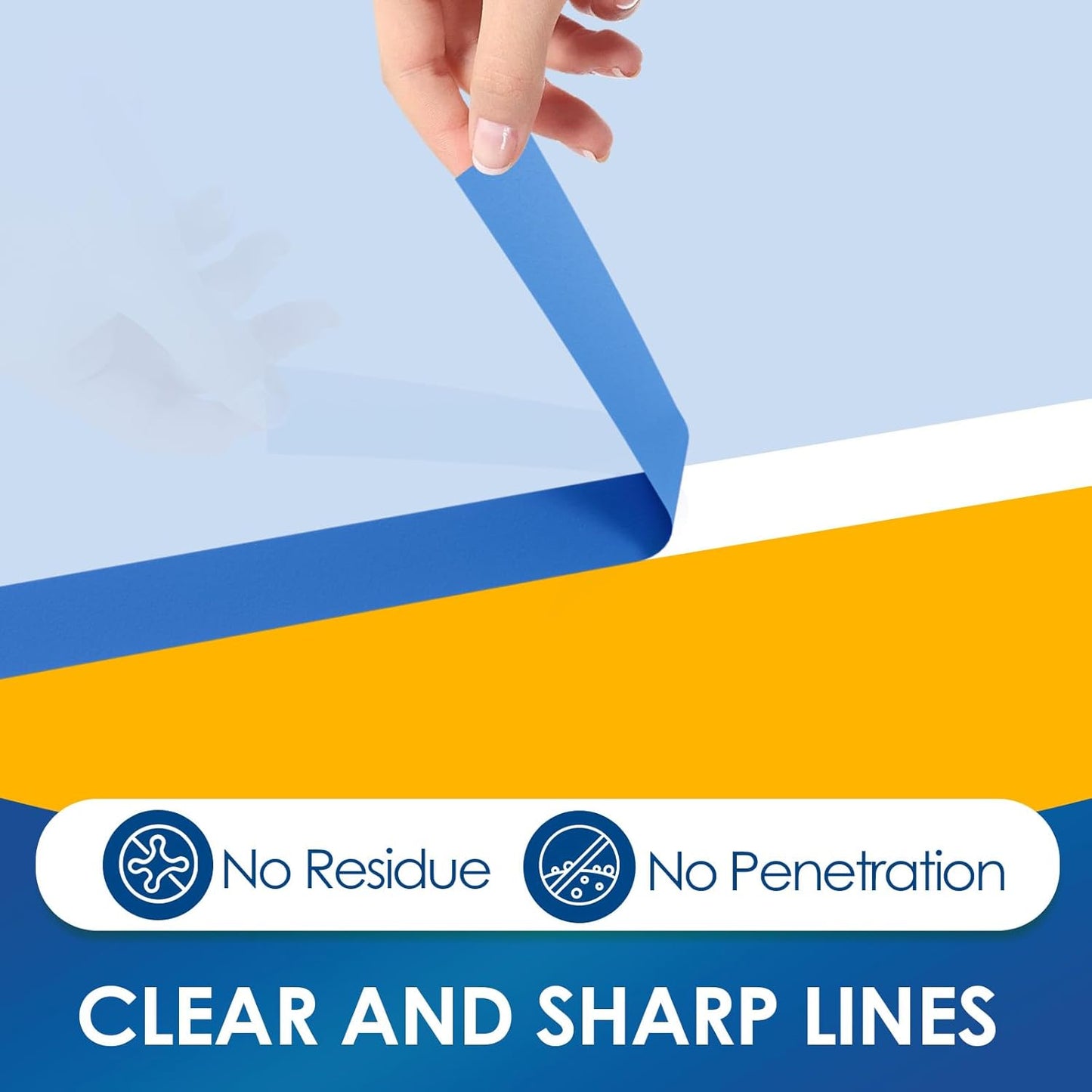 48 Rolls Blue Painters Tape Bulk 1 Inch, Paint Tape 0.94In× 55 Yards, Upgrade Masking Painter's Tape for Walls Painting Car Crafts Home UV Resistant, Total 2640 Yards