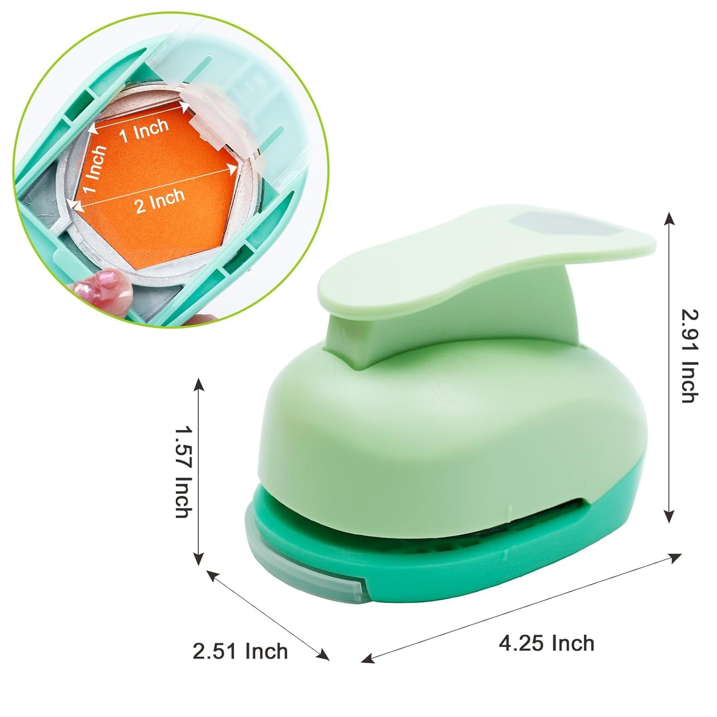 UCEC Hexagon Paper Punch, 2 Inch Hexagon Punch for Paper Crafts, Large Hole Punch Paper Punch Shapes for Crafting Scrapbooking Cards Arts Quilting DIY Fun Projects