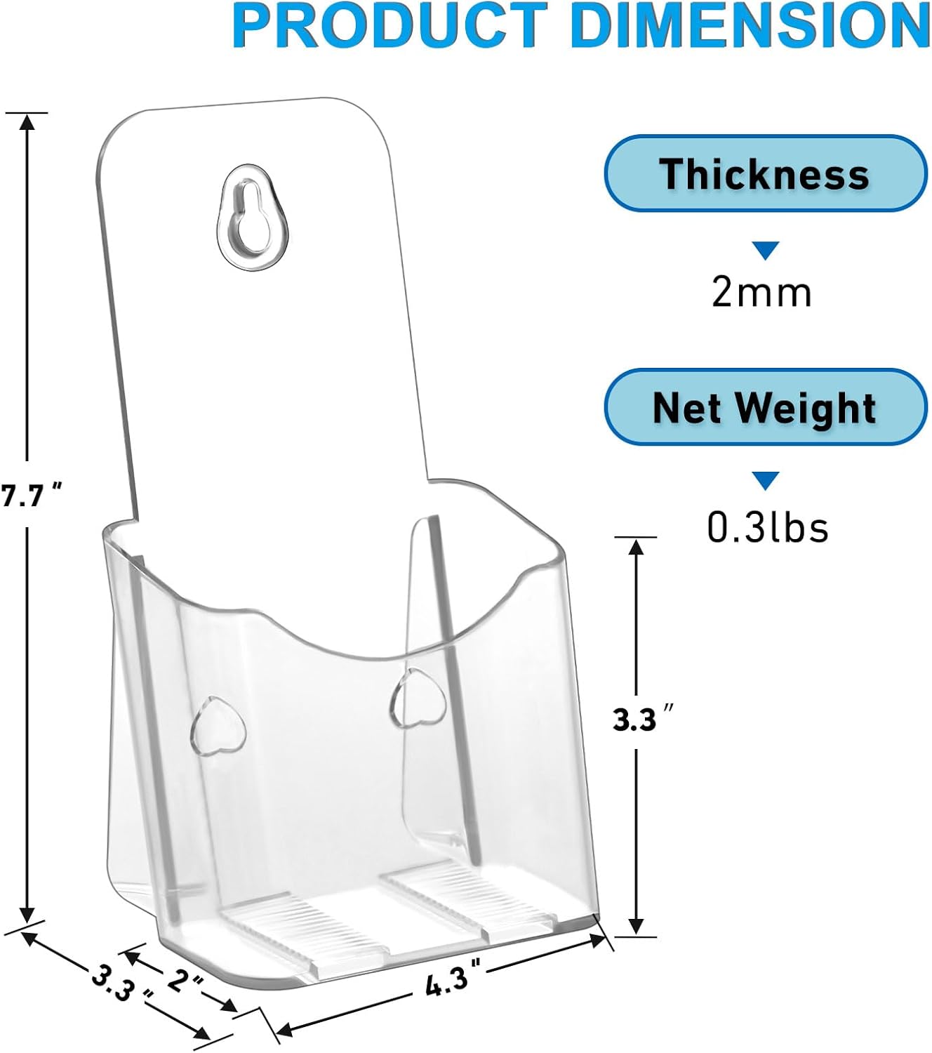 12 Pack Acrylic Brochure Holder 4x9 Inches Slant Back Design, Clear Display Stand, Plastic Table Stand Sign Holder,Pamphlet Holder Flyer Holder, Acrylic Display Stand