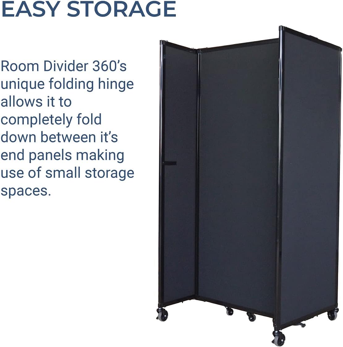 Versare Room Divider 360 Portable Wall Partition | Folding Panels | Large Freestanding Divider | Locking Wheels | Temporary Room Separator | 25' x 7'6'', Warm Pebble