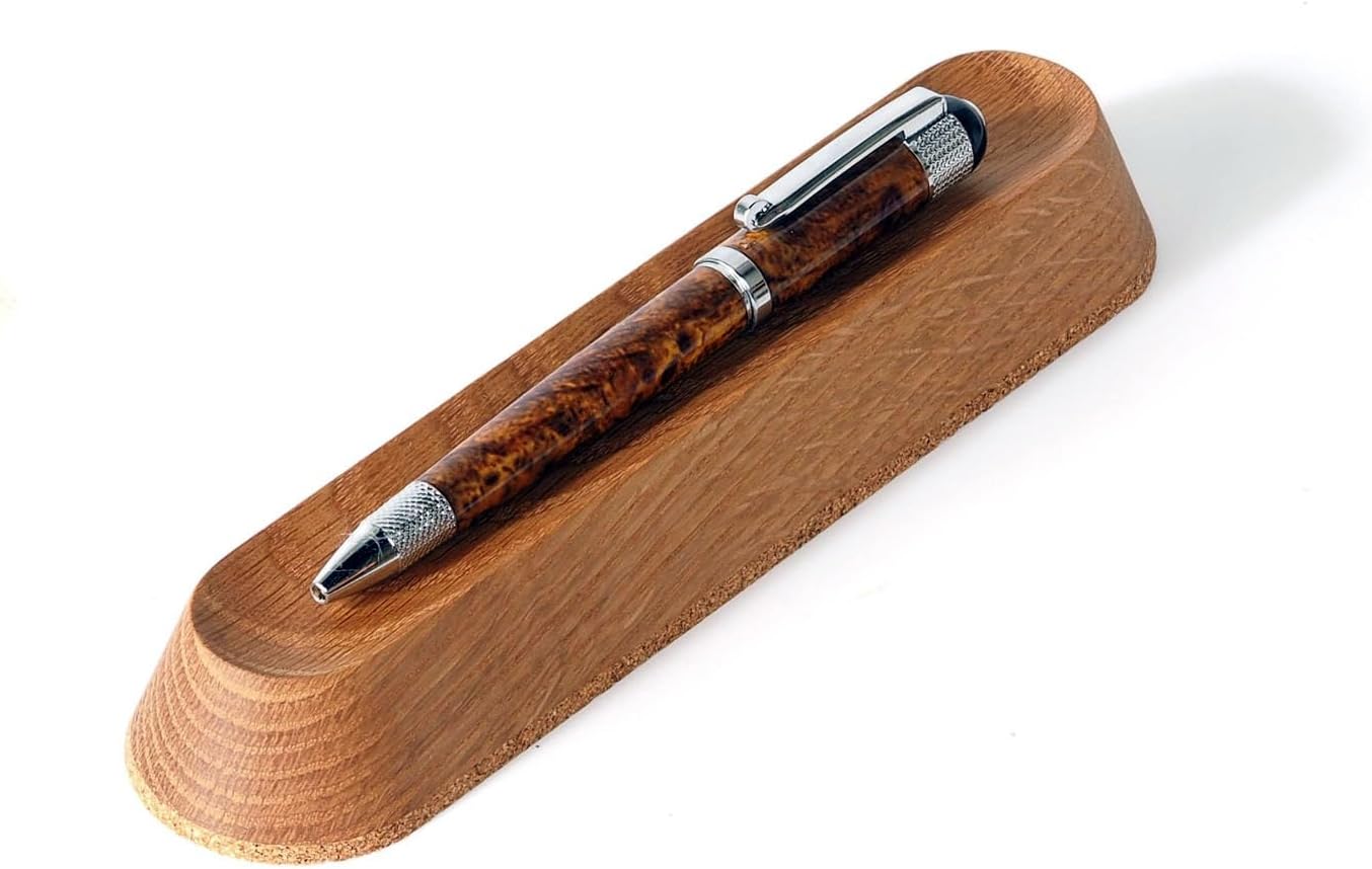 Wood Pen Tray – Handmade Walnut Desk Organizer, Minimalist Pen Holder for Office, Home, Gift(MODEL-2-OAK)