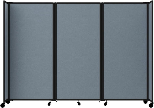 Versare Room Divider 360 Portable Wall Partition | Folding Panels | Large Freestanding Divider | Locking Wheels | Temporary Room Separator