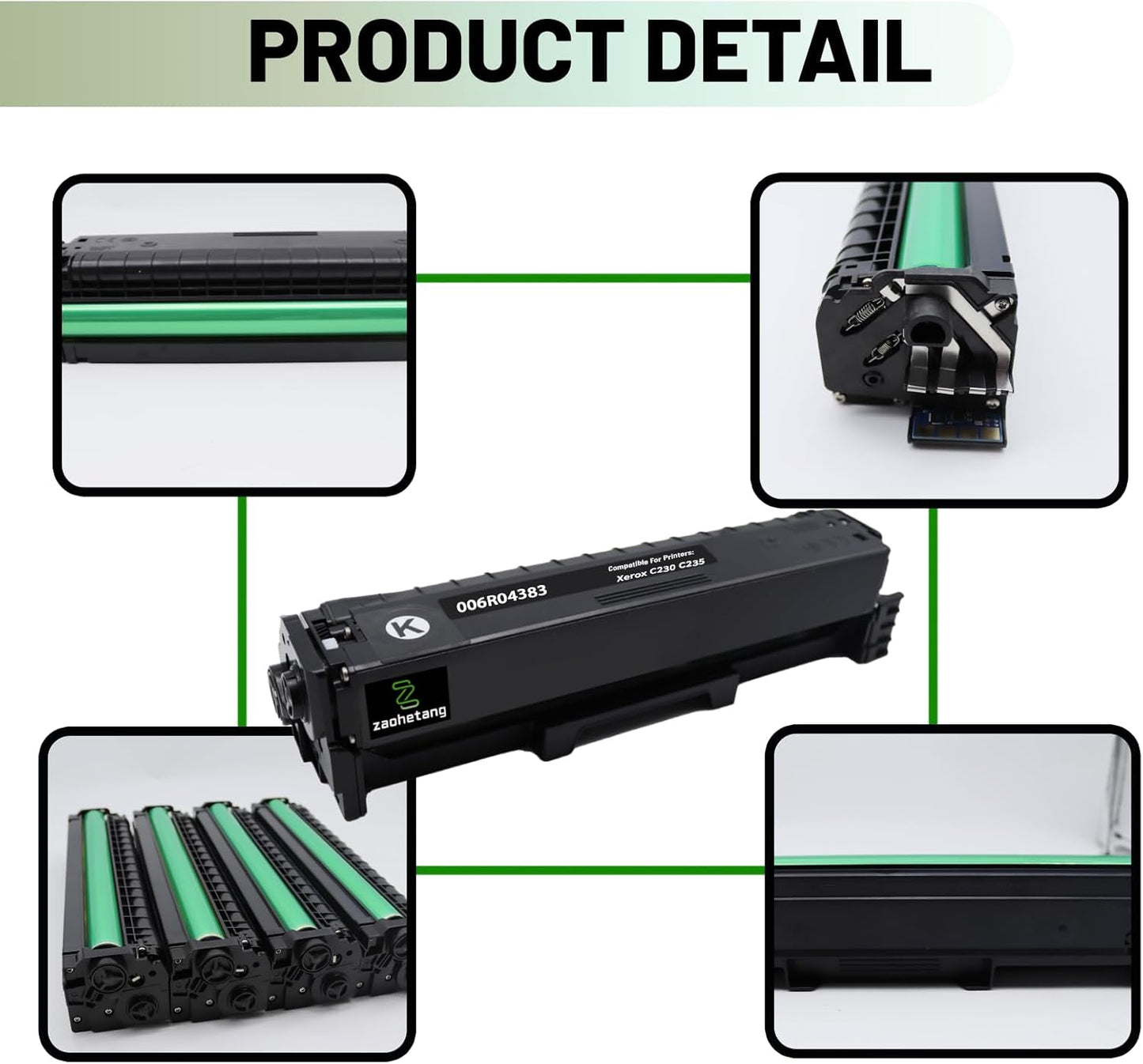 006R04383 Remanufactured C230 C235 Toner Cartridge Compatible for Xerox C235/DNI C230/DNI Color Multifunction Printer(Black)