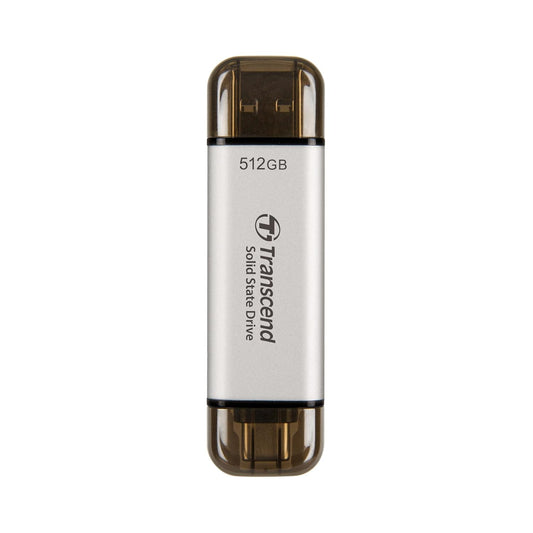 Transcend 512GB USB C External SSD, Up to 1,050MB/s, USB 3.2 Gen 2 Flash Drive, 2-in-1 Memory Stick Type C &Type A, Thumb Drive Photo Stick for Windows, Mac, iPhone, iPad, Android, Tablet&PC, Smart TV