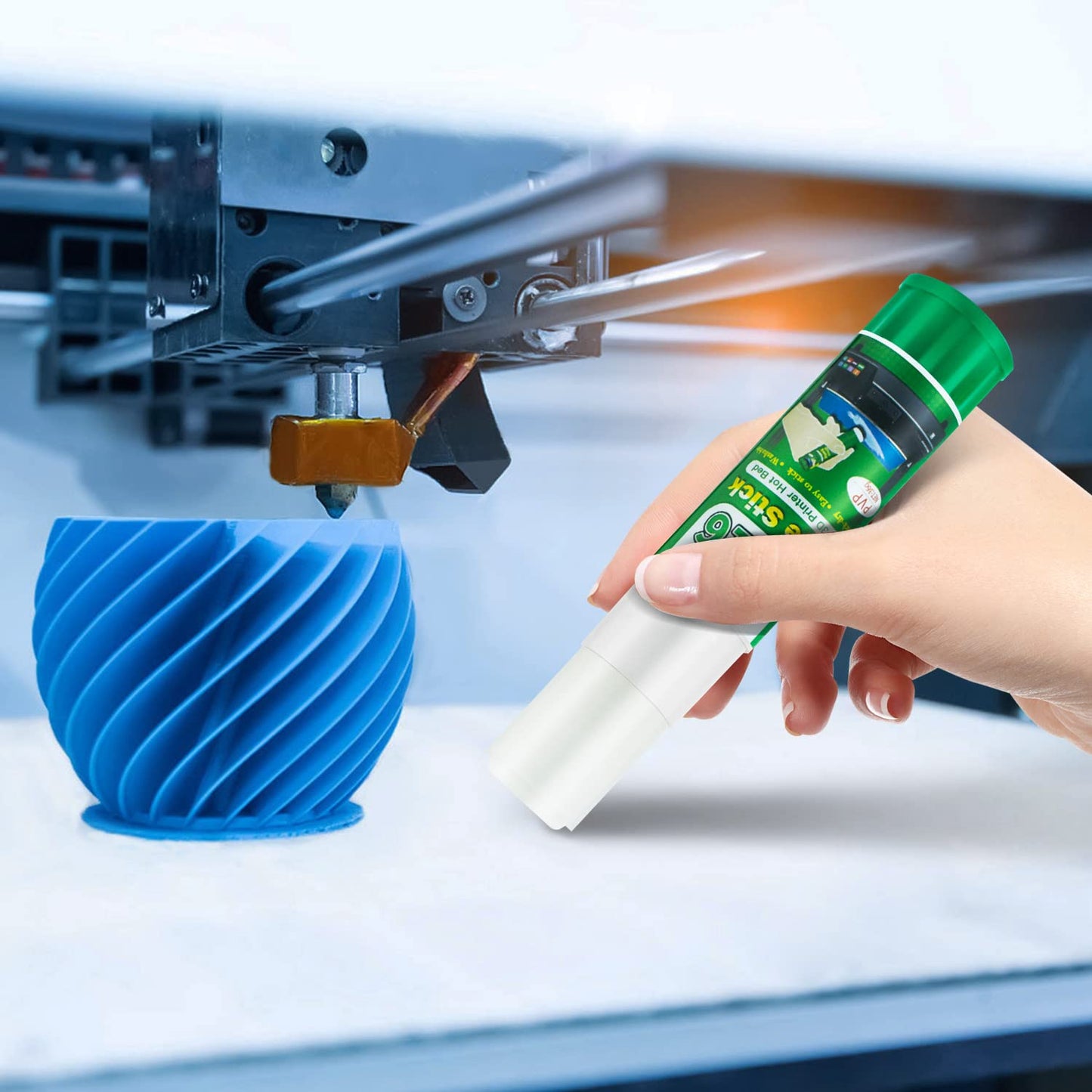 Geeetech 3 Pieces 3D Printer Glue Sticks 36 Gram Each PVP Solid Glue Stick for 3D Printer Hot Bed, Water-Soluble Glue Stick, Quick Dry, Easy to Stick and Washable